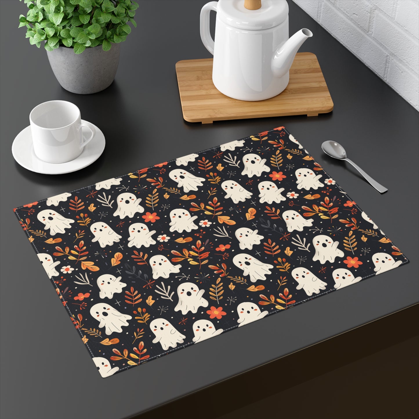 Fall and Halloween Placemat | Kitchen Decor | Fall Decor | Halloween Decor | Cute Ghost Placemat