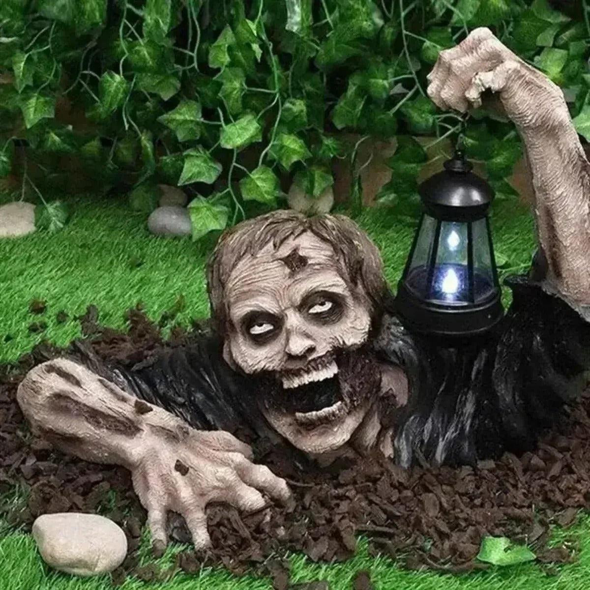 LED Zombie Lantern Halloween Crawling Horror Decor Scary Holding Lantern